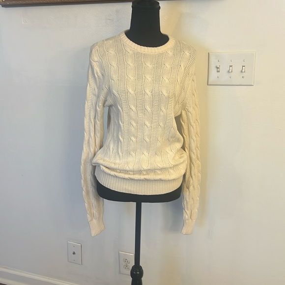 GoodThreads 100% Cotton Long Sleeve Cable Knit Sweater, Sz. XS. - Picture 1 of 11